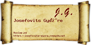 Josefovits Györe névjegykártya
